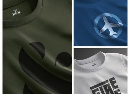 100% Cotton Tshirts for Men Combo Pack of 3 | Regular Fit | Printed | Round Neck Half Sleeve