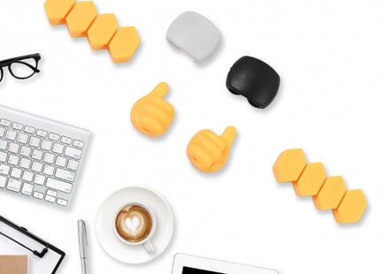 Self Adhesive Hooks For Cable Clips Desktop Cable Organizer (6 Pcs Set  Mix Design)
