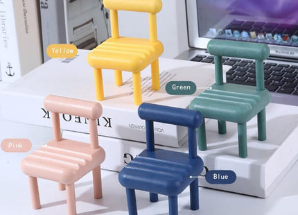 Mobile Phone Holder Mini Chair Cell Phone Stand Portable Smartphone Dock Cellphone Holder For Desktop Design Compatible With All Mobile Phones (1 Pc)